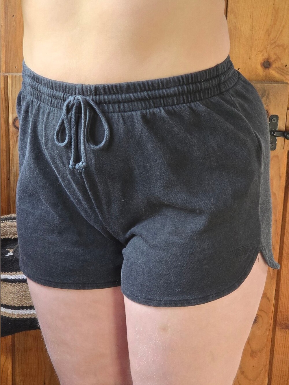 Vans Washed Black Drawstring Lounge Sweat Shorts